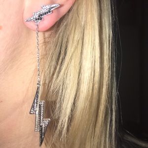 Henri bendel Swarovski lightning bolt earring